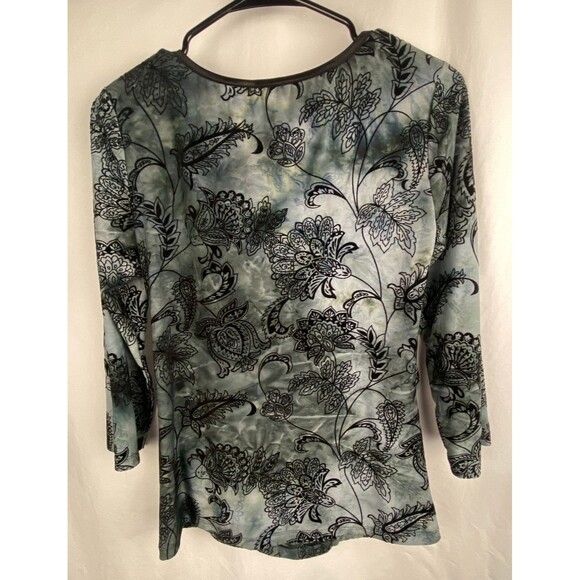 Vintage Y2k Top Womens Medium Blue Black Rusched Velvet Whimsigoth Fairy - Picture 7 of 13